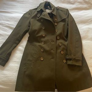 Burberry Brit Trench coat, Size 8, Army Green